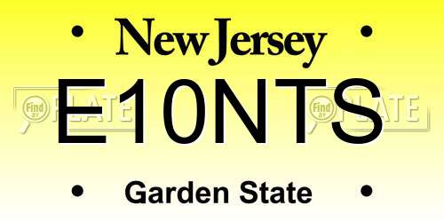 E10NTS New Jersey License Plate