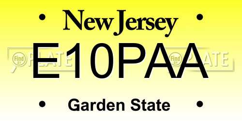 E10PAA New Jersey License Plate