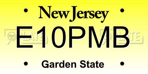 E10PMB New Jersey License Plate