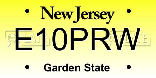 E10PRW New Jersey License Plate