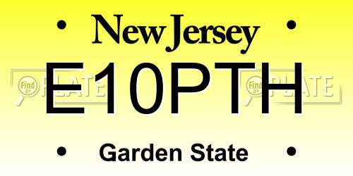 E10PTH New Jersey License Plate