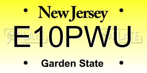 E10PWU New Jersey License Plate