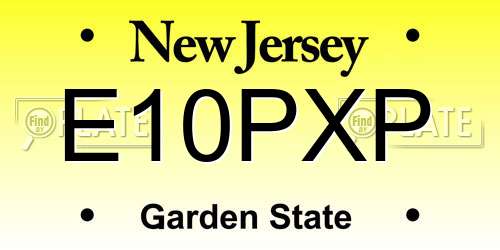 E10PXP New Jersey License Plate