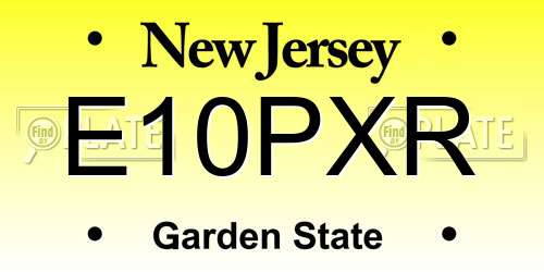 E10PXR New Jersey License Plate