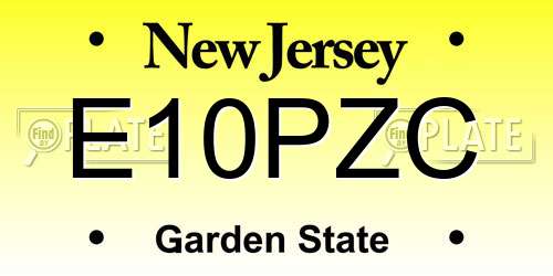 E10PZC New Jersey License Plate