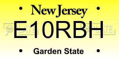 E10RBH New Jersey License Plate
