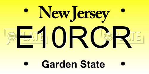 E10RCR New Jersey License Plate