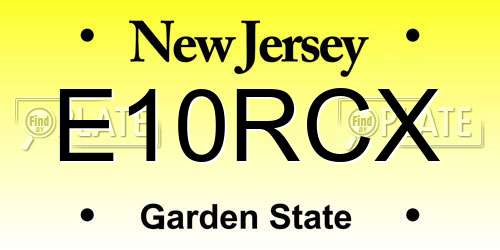 E10RCX New Jersey License Plate