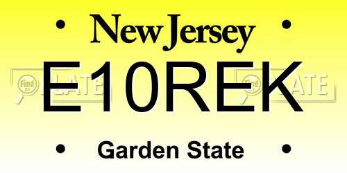 E10REK New Jersey License Plate