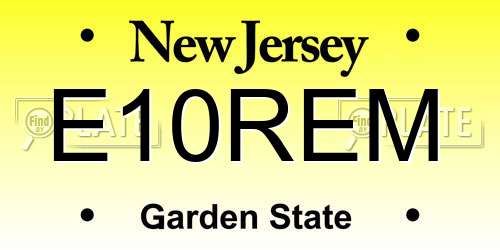 E10REM New Jersey License Plate