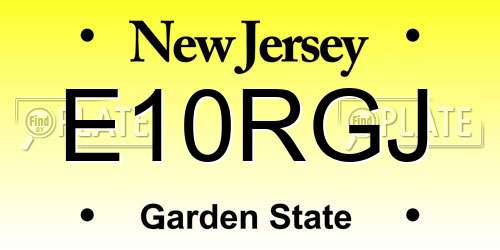 E10RGJ New Jersey License Plate
