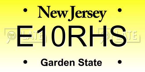 E10RHS New Jersey License Plate