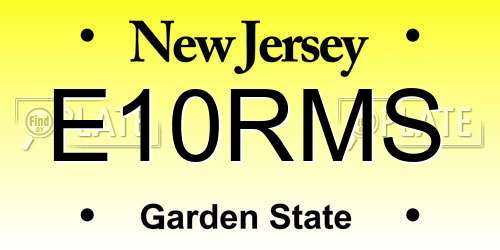 E10RMS New Jersey License Plate