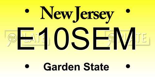 E10SEM New Jersey License Plate