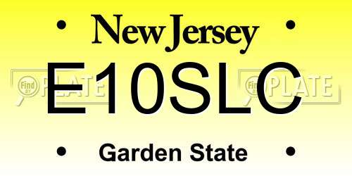 E10SLC New Jersey License Plate