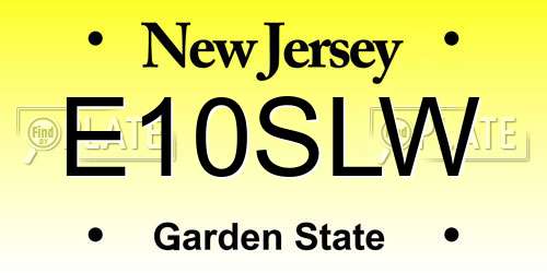 E10SLW New Jersey License Plate