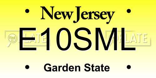 E10SML New Jersey License Plate