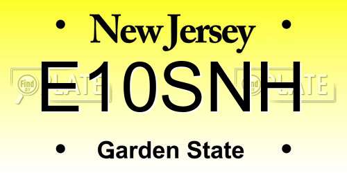 E10SNH New Jersey License Plate