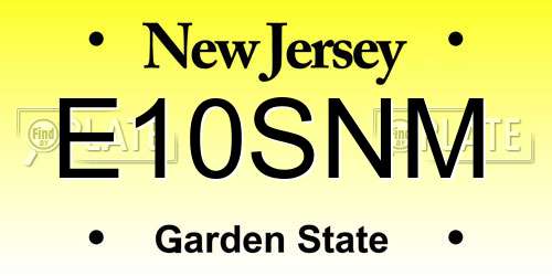E10SNM New Jersey License Plate