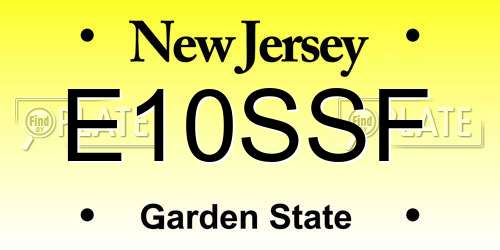 E10SSF New Jersey License Plate