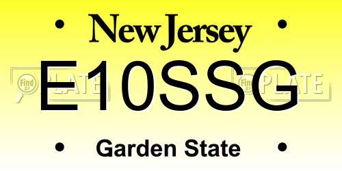 E10SSG New Jersey License Plate