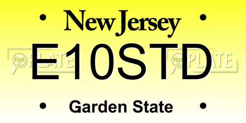 E10STD New Jersey License Plate