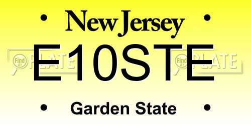 E10STE New Jersey License Plate