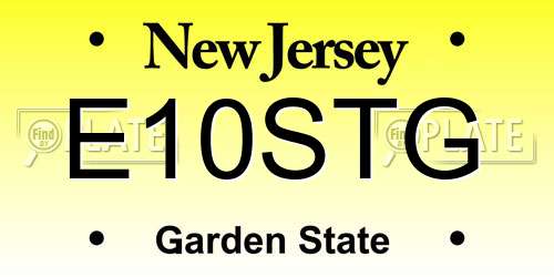 E10STG New Jersey License Plate