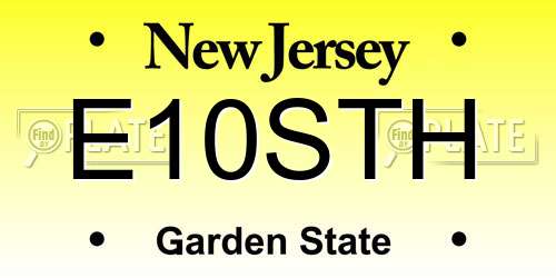 E10STH New Jersey License Plate