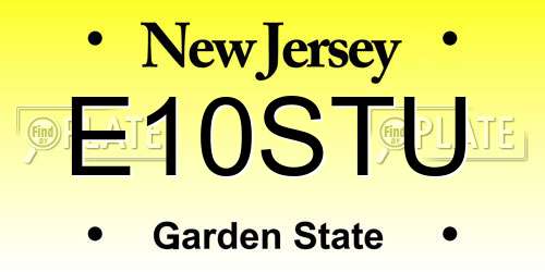 E10STU New Jersey License Plate