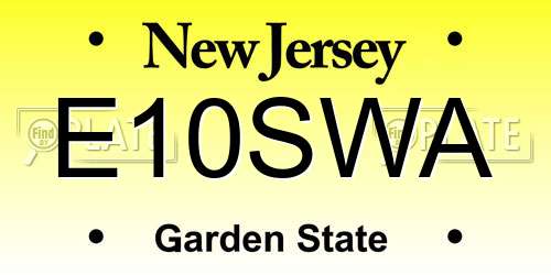 E10SWA New Jersey License Plate