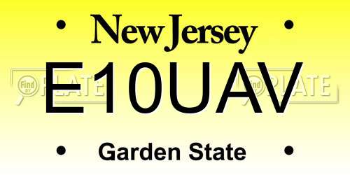 E10UAV New Jersey License Plate