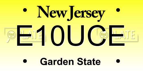 E10UCE New Jersey License Plate