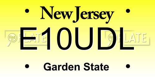 E10UDL New Jersey License Plate