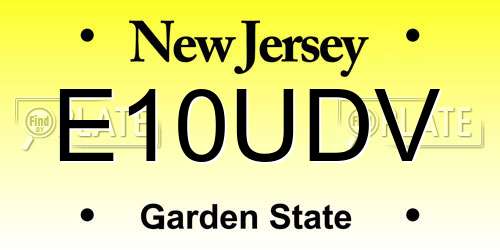 E10UDV New Jersey License Plate