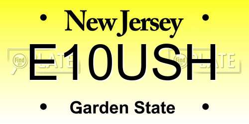 E10USH New Jersey License Plate