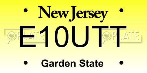E10UTT New Jersey License Plate