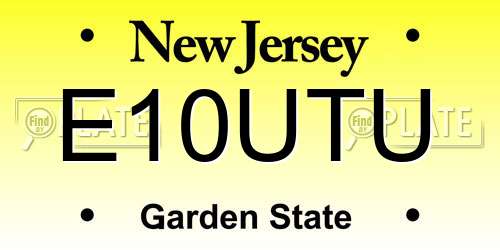 E10UTU New Jersey License Plate