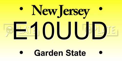 E10UUD New Jersey License Plate