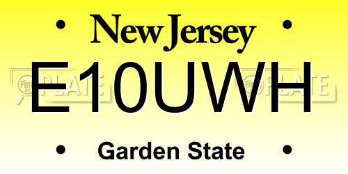 E10UWH New Jersey License Plate