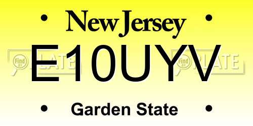 E10UYV New Jersey License Plate