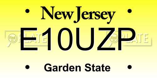 E10UZP New Jersey License Plate