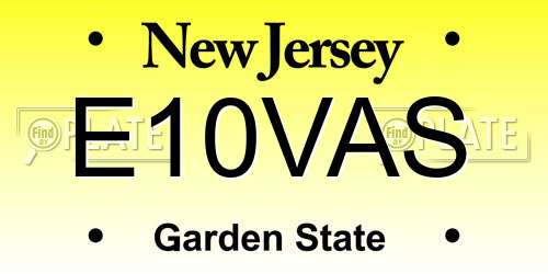 E10VAS New Jersey License Plate