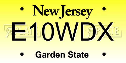 E10WDX New Jersey License Plate