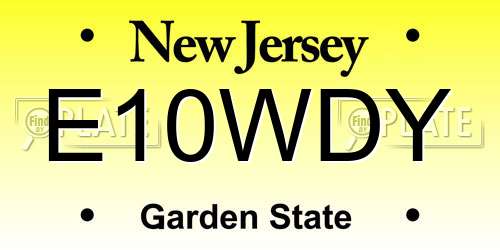 E10WDY New Jersey License Plate