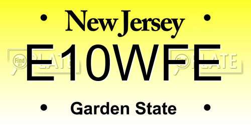 E10WFE New Jersey License Plate