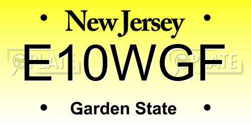 E10WGF New Jersey License Plate