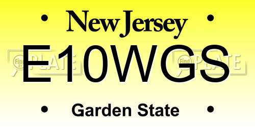 E10WGS New Jersey License Plate