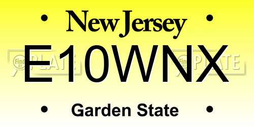 E10WNX New Jersey License Plate