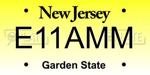 E11AMM New Jersey License Plate